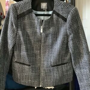 Vince Camuto Black and White Textured Blazer‎